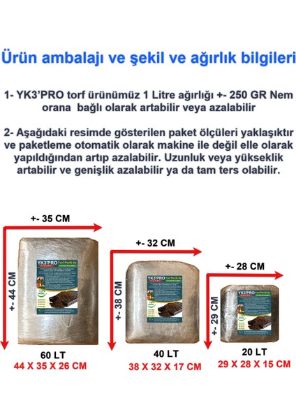 60 Lt YK3PRO Perlit ile Torf. Bitki, Çiçek, Sebze, Tohumu Icin Torf, Toprak