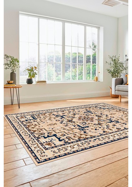 Dijital Kaymaz Yıkanabilir Klasik Desen Yolluk Mutfak Salon Halısı, Klasik-10-Antrasit, fırsatları