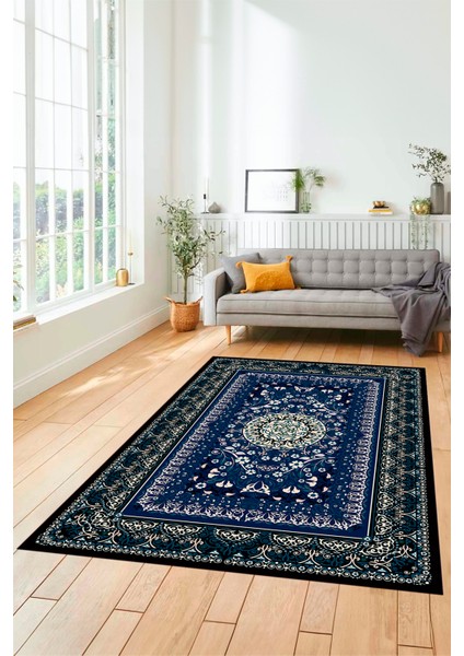 Şık Klasik Desen Dijital Kaymaz Taban Yıkanabilir Yolluk Mutfak Salon Halısı, Klasik-14-Mavi, fiyatları
