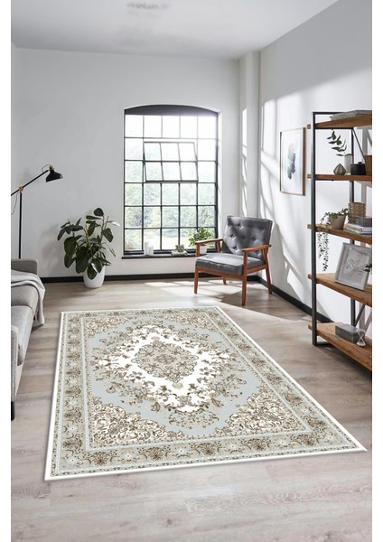 Klasik Desenli Dijital Kaymaz Yıkanabilir Yolluk Mutfak Salon Halısı, Klasik-23-Renkli,