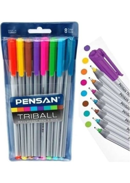 Tükenmez Kalem Renkli 8'li