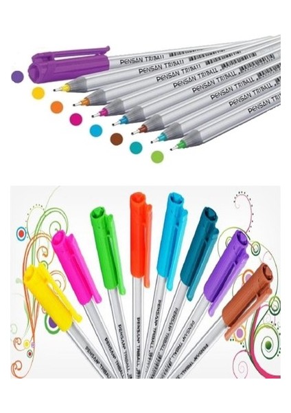 Tükenmez Kalem Renkli 8'li fiyatları