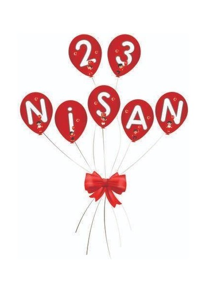 23 Nisan Balon Şeklinde Kağıt Kapı Süsü