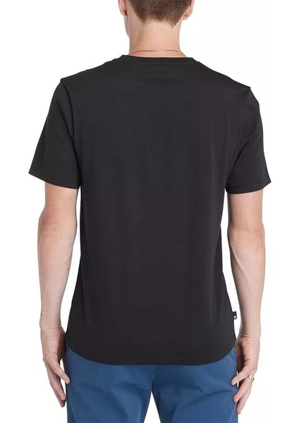 Linear Logo Erkek Siyah Yuvarlak Yaka Tişört modelleri