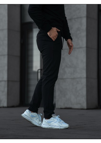Erkek Jagger Pantolon Klasik Duble Paça Detaylı Jogger Likralı Erkek Kumaş Pantolon