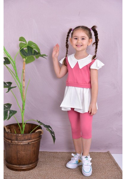 Bebe Yaka Yazlık Kız Çocuk Taytlı Alt Üst Takım fiyatları