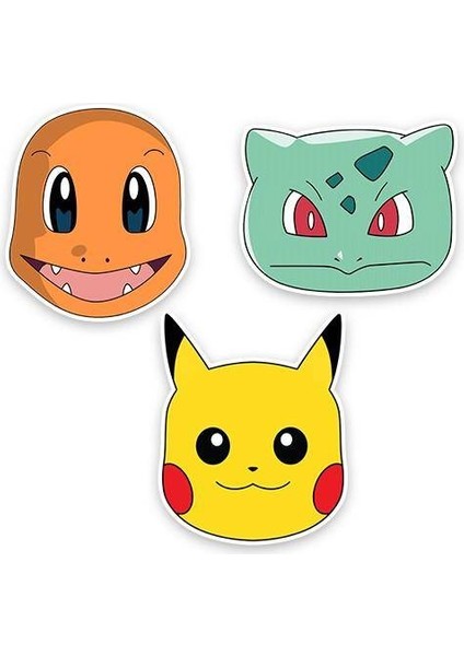 Pokemon Kağıt Maske 6 Adet