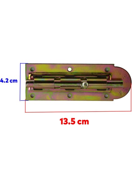 Mavzer Sürgü No:14 Kilit Kadmiyum 42X135 mm Sürgülü Kapı Pencere Emniyet Kilidi Sürgüsü