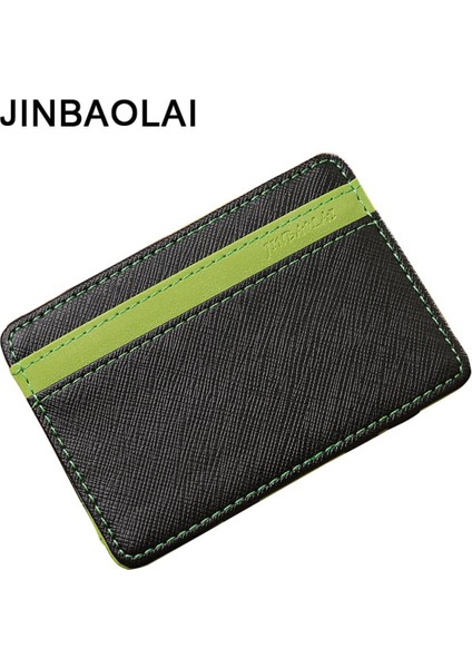 Jınbaolaı Sihirli Erkek Para Klipleri Moda Kadın Cüzdan Erkek Deri Kısa Çantalar 4 Kart Uçları Unisex Cüzdan Ince Küçük Çanta (Yurt Dışından)
