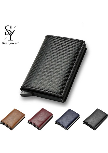 Sunnyheart Kredi Bankası Kartlıklı Cüzdan Lüks Marka Erkek Anti Engelleme Korumalı Sihirli Deri Ince Mini Küçük Para Cüzdan Kılıf Erkekler Için (Yurt Dışından)
