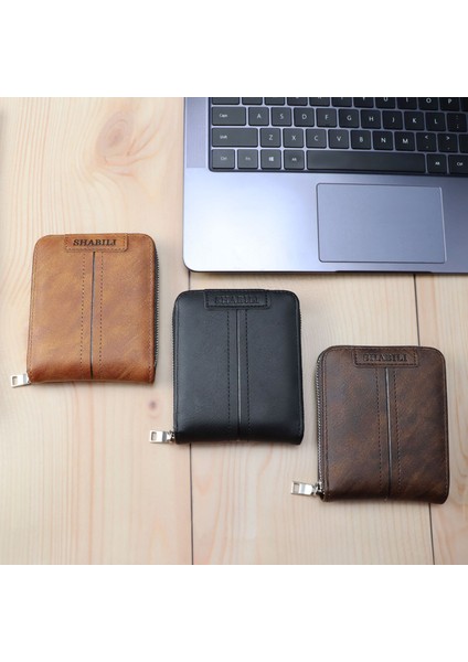 Kore Tarzı Moda Erkek Kısa Cüzdan Klasik Popüler Yatay Büyük Kapasiteli Fermuarlı Çoklu Kart Iş Cüzdanı (Yurt Dışından) modelleri