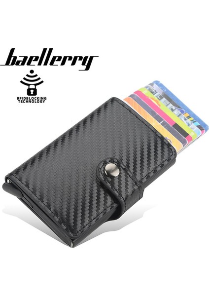 Erkekler Için Akıllı Cüzdan Rfid Alüminyum Alaşımlı Akıllı Cüzdan Açılır Moda Çanta Kredi Kartı Tutucu Erkekler Küçük Mini Cüzdan Bozuk Para Cüzdanı (Yurt Dışından)