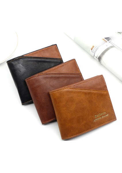 Menbense Yeni Erkek Cüzdanı Rahat Pu Dikiş Üç Katlı Çanta Çoklu Kart Erkek Kısa Cüzdan Cüzdanı (Yurt Dışından) fiyatları