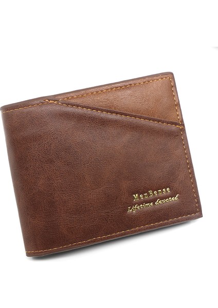 Menbense Yeni Erkek Cüzdanı Rahat Pu Dikiş Üç Katlı Çanta Çoklu Kart Erkek Kısa Cüzdan Cüzdanı (Yurt Dışından) indirimleri