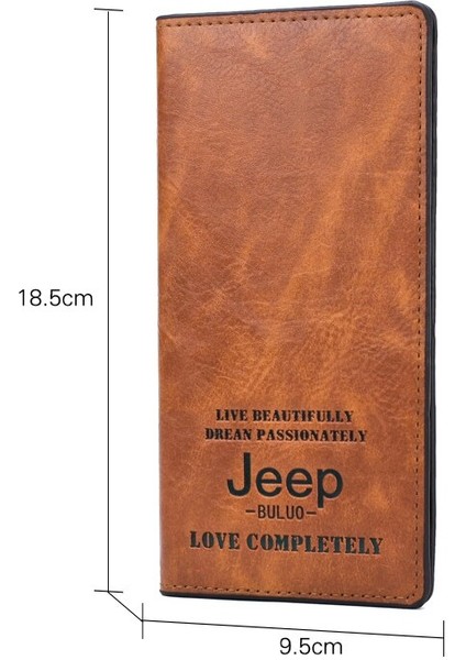 Jeep Buluo Vintage Erkek Deri Cüzdan Marka Lüks Uzun Ince Erkek Çantalar Para Klip Kredi Kartı Dolar (Yurt Dışından) fiyatları