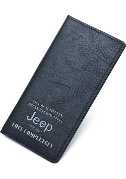 Jeep Buluo Vintage Erkek Deri Cüzdan Marka Lüks Uzun Ince Erkek Çantalar Para Klip Kredi Kartı Dolar (Yurt Dışından) indirimleri
