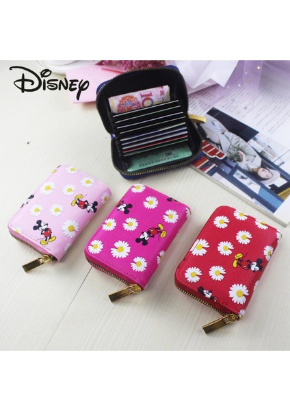 Disney Karikatür Mickey Anti-Manyetiklik Giderme Kart Tutucu Pu Fermuar Büyük Kapasiteli Moda Lüks Bayan Cüzdan Kısa Kız Bozuk Para Cüzdanı (Yurt Dışından)