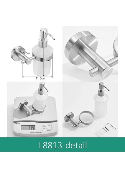 L9813-BANYO Sıvı Sabunluk Duvara Monte 304 Paslanmaz Çelik Fırça Bickel Bitmiş Şampuan Sabunluk ML9313 (Yurt Dışından) fırsatları