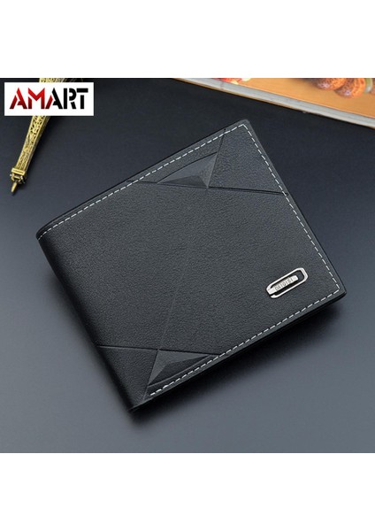 2022 Yeni Erkek Cüzdan Kısa Duo Ka Wei Moda Eğlence Cüzdan Genç Ince Üç Katlı Enine Yumuşak Cüzdan (Yurt Dışından)