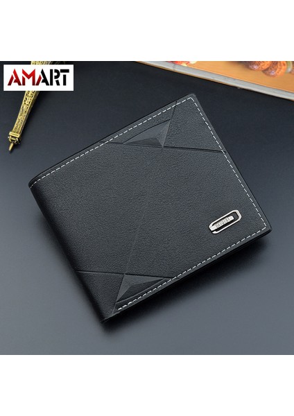 2022 Yeni Erkek Cüzdan Kısa Duo Ka Wei Moda Eğlence Cüzdan Genç Ince Üç Katlı Enine Yumuşak Cüzdan (Yurt Dışından) fiyatları