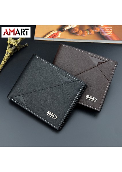 2022 Yeni Erkek Cüzdan Kısa Duo Ka Wei Moda Eğlence Cüzdan Genç Ince Üç Katlı Enine Yumuşak Cüzdan (Yurt Dışından) modelleri