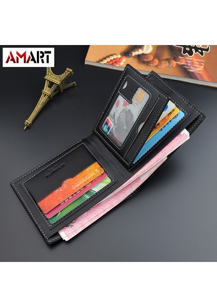 2022 Yeni Erkek Cüzdan Kısa Duo Ka Wei Moda Eğlence Cüzdan Genç Ince Üç Katlı Enine Yumuşak Cüzdan (Yurt Dışından) fırsatları