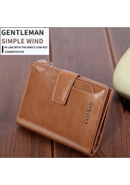 2021 Moda Erkek Bozuk Para Cüzdanı Cüzdan Rfıd Engelleme Erkek Deri Cüzdan Fermuarlı Kartvizitlik Kimlik Para Çantası Cüzdan Erkek (Yurt Dışından)