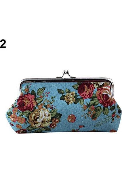 Kadın Bozuk Para Cüzdanı Para Çantası Kılıfı Cüzdan Anahtarları Kart Kesesi Büyük Çiçek Desenli Çile (Yurt Dışından)
