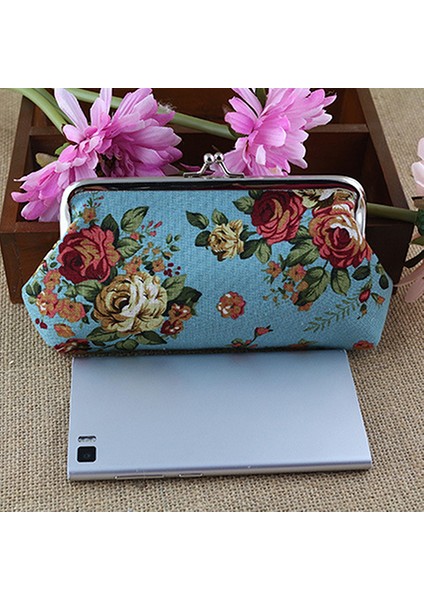 Kadın Bozuk Para Cüzdanı Para Çantası Kılıfı Cüzdan Anahtarları Kart Kesesi Büyük Çiçek Desenli Çile (Yurt Dışından) fırsatları