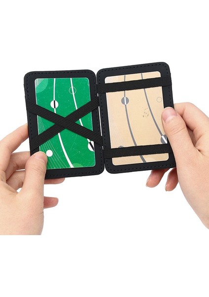 Moda Erkek Ince Sihirli Cüzdan Erkek Ultra Ince Kısa Para Nakit Banka Kartı Tutucu Çanta Kadınlar Için Otobüs Kımlık Kartı Durumda (Yurt Dışından) modelleri