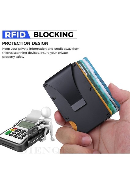 Ultra Ince Rfid Metal Kart Tutucu Magsafe Cüzdan Unisex Ince Mini Manyetik Cüzdan Erkek Kart Kutusu Para Çantası Küçük Cüzdan Erkekler Için (Yurt Dışından)