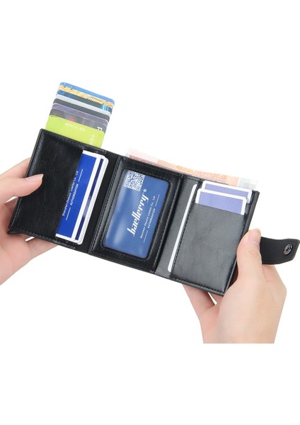 Yeni Rfıd Engelleme Koruma Erkek Cüzdan Kımlık Kredi Kartı Tutucu Deri Metal Alüminyum Iş Bankası Kart Sahibi Çanta (Yurt Dışından) fiyatları
