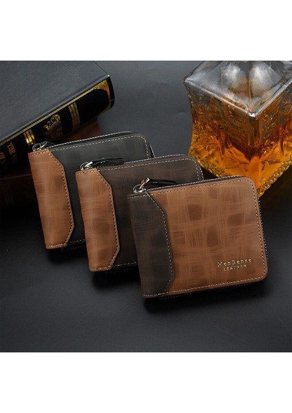 Erkek Deri Cüzdan Rahat Fermuar Erkek Cüzdan Kart Tutucu Küçük Cüzdan Erkek Suni Deri Çanta Bozuk Para Cüzdanı Cartera Hombre (Yurt Dışından) fırsatları