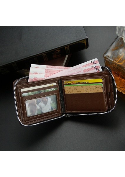 Erkek Deri Cüzdan Rahat Fermuar Erkek Cüzdan Kart Tutucu Küçük Cüzdan Erkek Suni Deri Çanta Bozuk Para Cüzdanı Cartera Hombre (Yurt Dışından) indirimleri