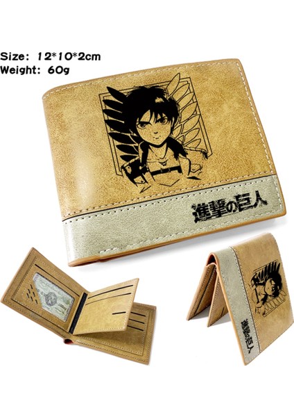 Erkekler ve Kızlar Için Titan Kısa Çantaya Yeni Japon Anime Cüzdan Saldırısı (Yurt Dışından)
