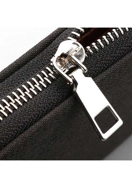 Erkekler Çok Yuvalı Büyük Kapasiteli Kanvas Kart Nakit Cüzdan Fermuarlı Iş Çanta (Yurt Dışından) fiyatları