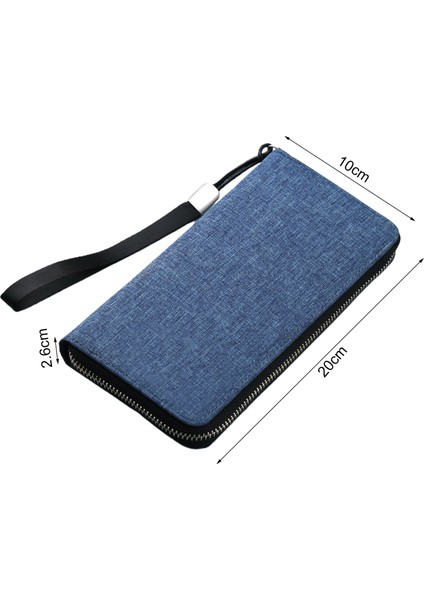 Erkekler Çok Yuvalı Büyük Kapasiteli Kanvas Kart Nakit Cüzdan Fermuarlı Iş Çanta (Yurt Dışından) modelleri