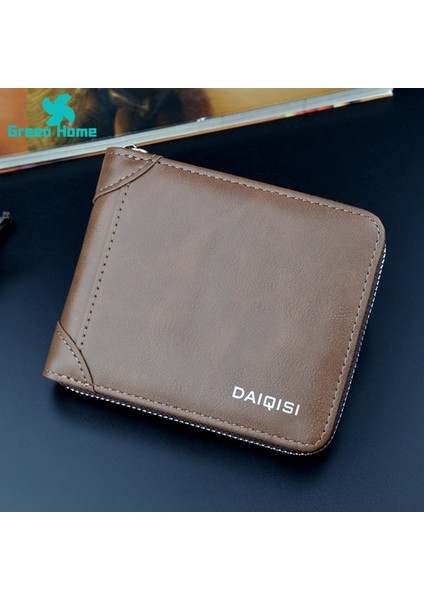 Yeşil Ev Erkek Çanta Kısa Retro Nedensel Erkek Para Çantası Kimlik Kartı Tutucu (Yurt Dışından) modelleri