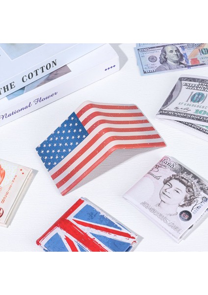 Moda Ince Erkek Cüzdan Katlanır Pound Dolar Baskı Çanta Pu Para Notları Desen Kımlık Kartı Tutucu Kısa Cüzdan Bozuk Para Cüzdanı (Yurt Dışından) fırsatları