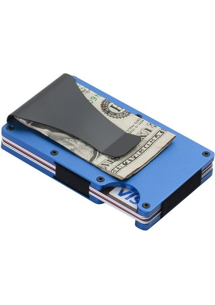 Erkek Minimalist Ince Cüzdan - Rfıd Engelleme Ön Cep Kredi Kartı Tutucu - Para Klipsli Alüminyum Metal Küçük Erkek Cüzdan (Yurt Dışından) modelleri