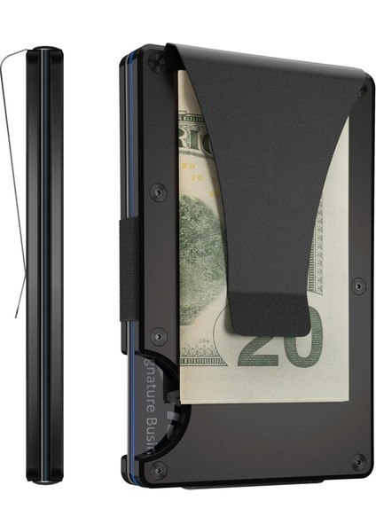 Erkek Minimalist Ince Cüzdan - Rfıd Engelleme Ön Cep Kredi Kartı Tutucu - Para Klipsli Alüminyum Metal Küçük Erkek Cüzdan (Yurt Dışından) fırsatları