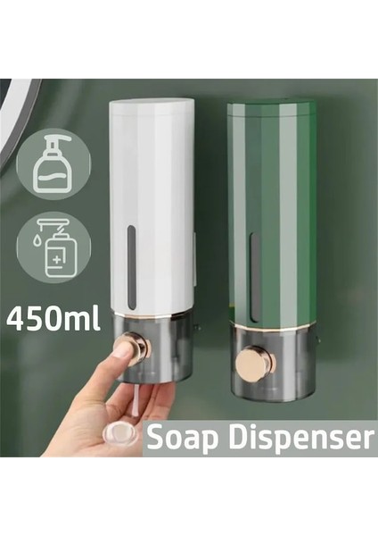 GREEN-450ML Manuel Sabunluk Duvara Monte Şampuan Banyo Jeli El Sabunu Kabı Aile El Sıvı Dağıtıcı Banyo Aksesuarları (Yurt Dışından) fiyatları