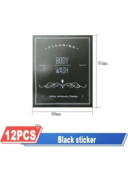 12 Adet Siyah Sticker-Sabunluk Buzlu Doldurulabilir Şampuan Pompası Şişe Sabun Losyon Kabı Sabun Pompası El Yıkama Banyo Aksesuarları Setleri (Yurt Dışından)