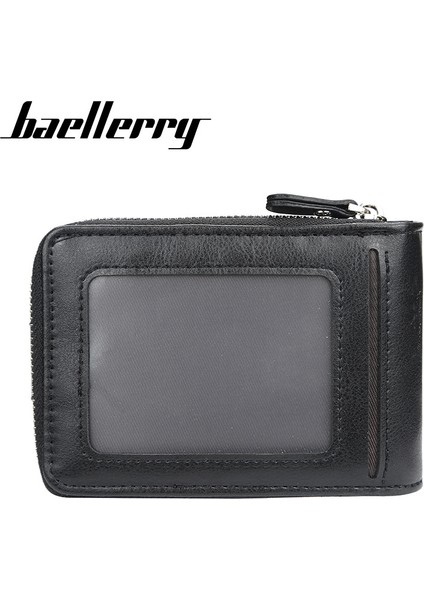 Baellerry Kart Çantası Erkek Avrupa ve Amerika Ehliyet Çok Fonksiyonlu Toka Bozuk Para Cüzdanı Gençlik Yatay Fermuarlı Org Çantası (Yurt Dışından)