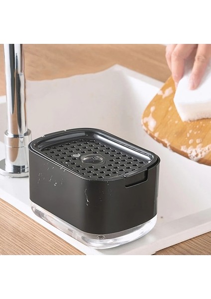 Black-2ın1 Taşınabilir Bulaşık Sabunu Dispenseri Sıvı Sabun Pompası Konteyner Deterjan Pres Kutusu Sünger Mutfak Banyo Yıkama Aksesuarı (Yurt Dışından) modelleri