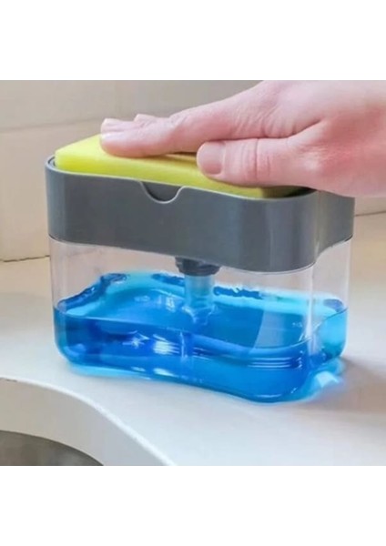 Siyah-Dispenser Kutusu Mutfak Bulaşık Sabunu Basın Kutusu Sünger Ile Çok Sıvı Sabun Pompası Tutucu Ev Temizleyici Konteyner 330 ml Mutfak Aracı (Yurt Dışından) fırsatları
