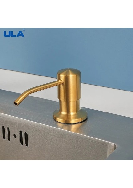 A61220GN-ULA Altın Mutfak Lavabo Sıvı Sabunluk Sıvı Sabun Şişesi Lavabo Montaj Paslanmaz Çelik Kafa El Basın Dağıtıcı Şişe (Yurt Dışından) fiyatları