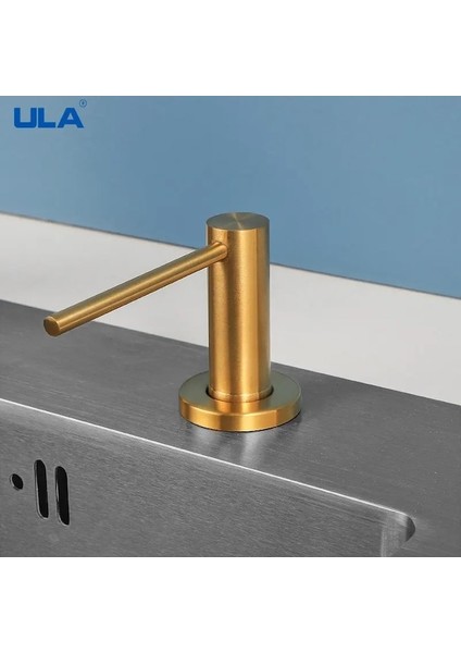A61220GN-ULA Altın Mutfak Lavabo Sıvı Sabunluk Sıvı Sabun Şişesi Lavabo Montaj Paslanmaz Çelik Kafa El Basın Dağıtıcı Şişe (Yurt Dışından) modelleri
