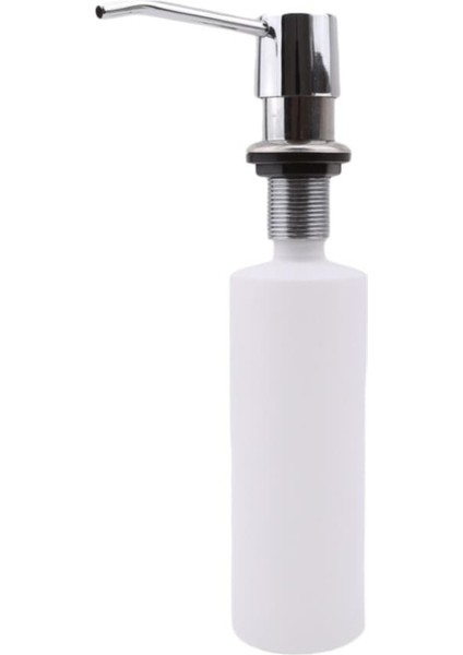 WHITE-300ML Mutfak Lavabo Sabunluk Siyah Abs Dağıtıcı Deterjan Sıvı Sabun Losyon Dispenserleri Paslanmaz Çelik Kafa (Yurt Dışından)