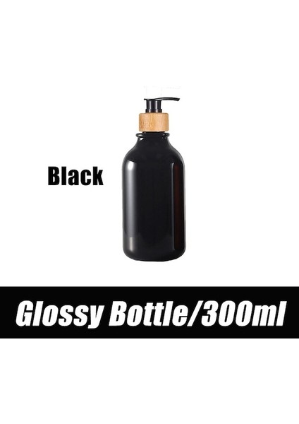 PARLAK-SIYAH-300ML-500ML Sabunluk Buzlu Doldurulabilir Şampuan Pompası Şişe Sabun Losyon Kabı Sabun Pompası El Yıkama Banyo Aksesuarları (Yurt Dışından)
